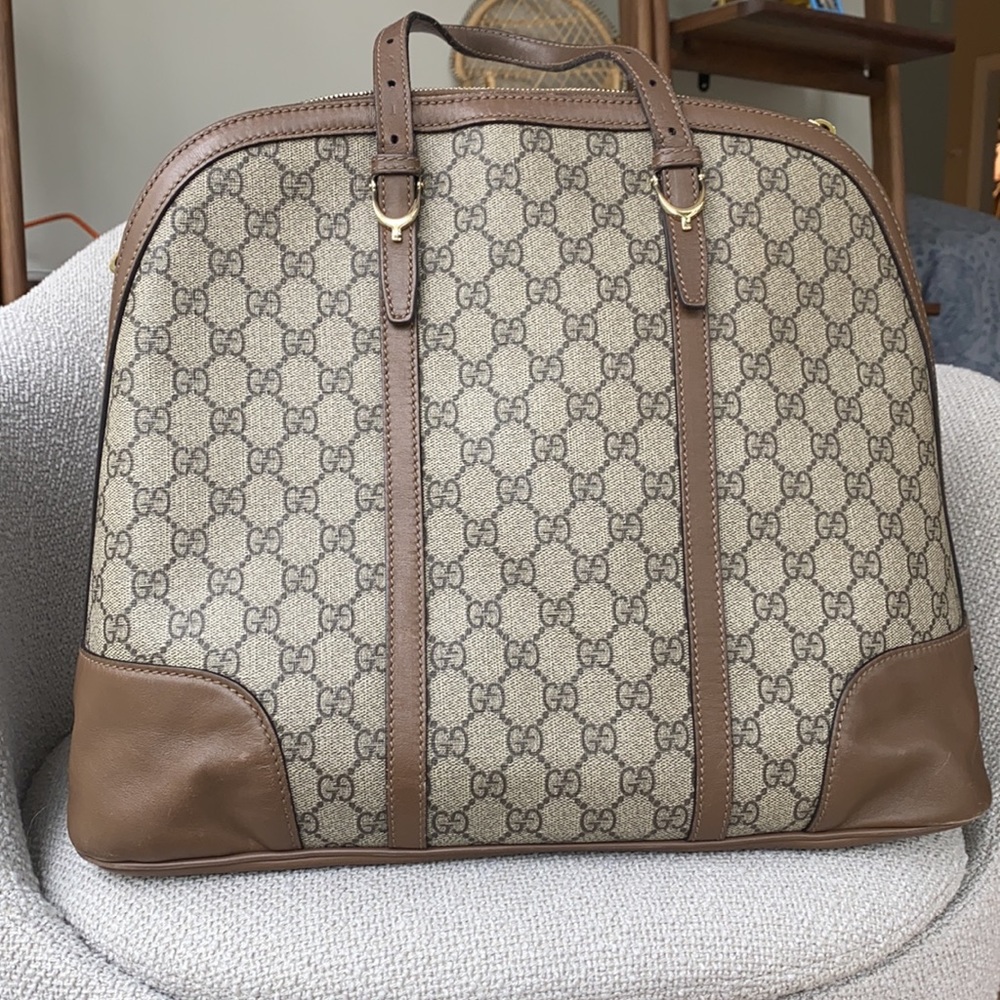 Authentic GUCCI large hand bag coated canvas - Picture 10 of 11